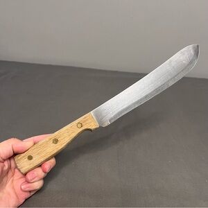 VTG Master Chef High Carbon Steel Butcher Knife W/ Wooden Handle 12.5”